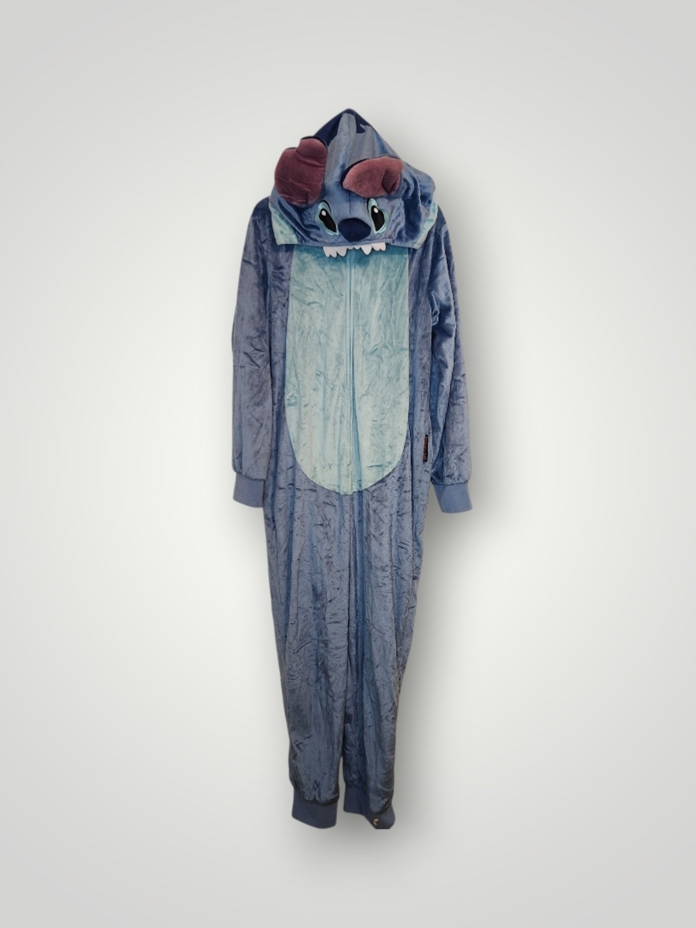 Disney Spirit Stitch Plush Hooded Onesie - Blue Character Jumpsuit Lilo youth L